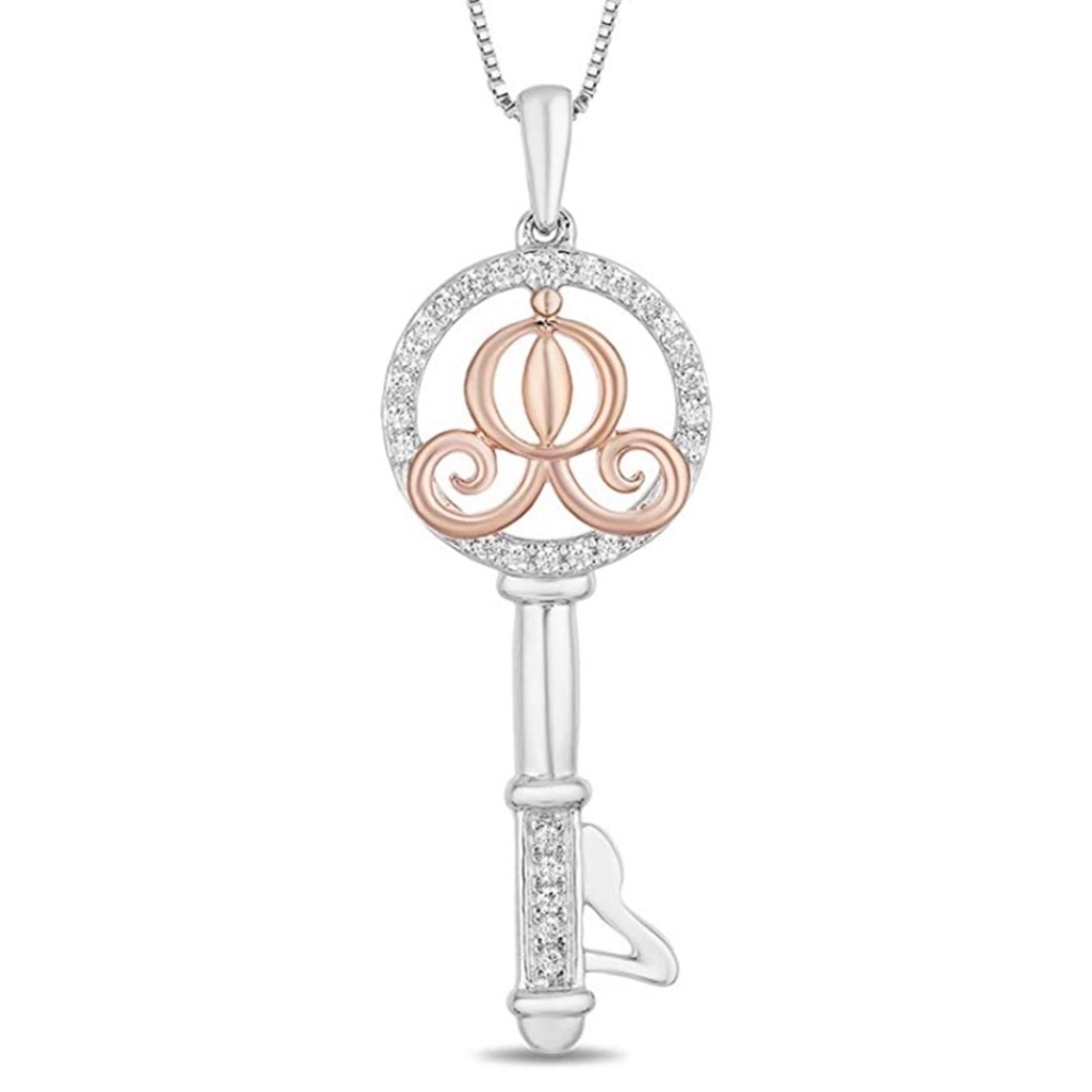 Enchanted Disney Diamond Cinderella Key Necklace